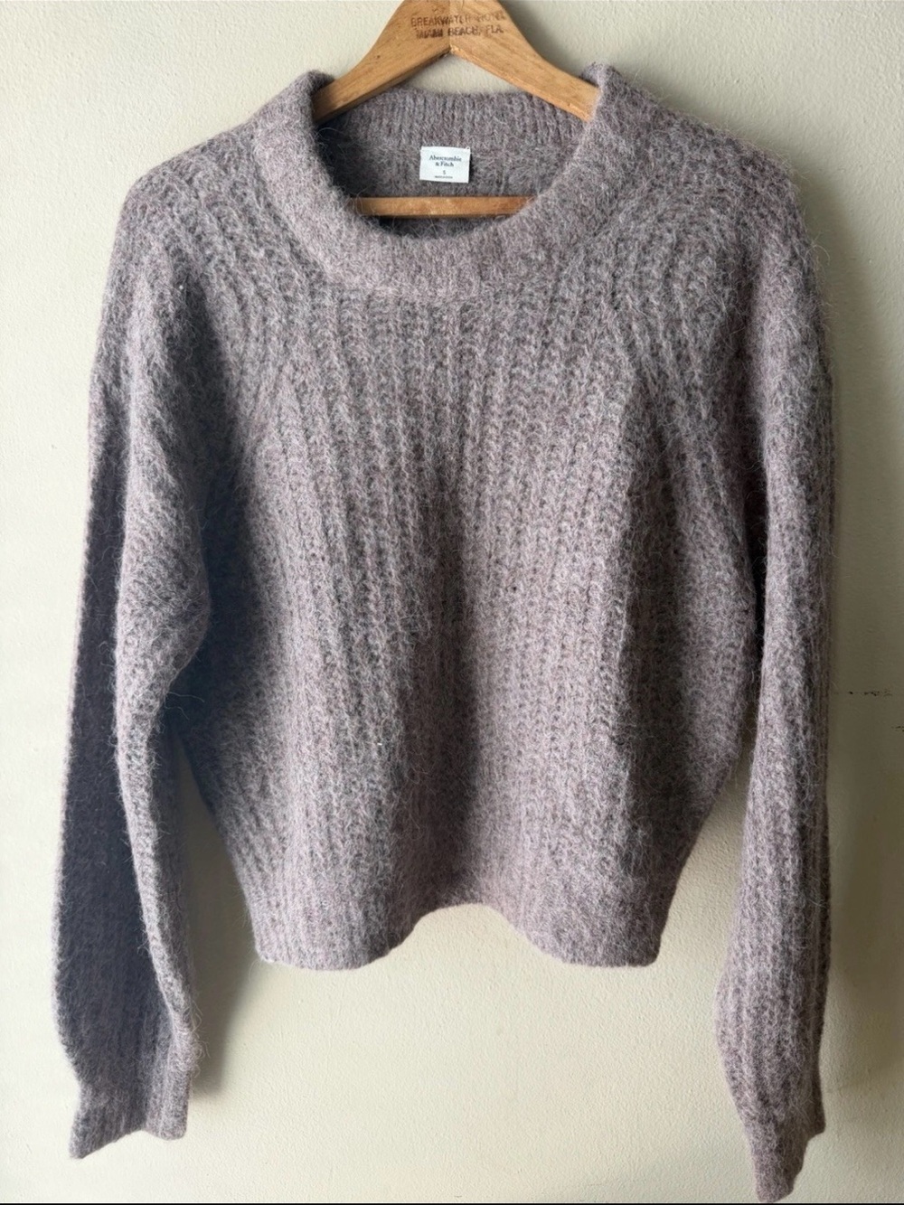 Abercrombie & Fitch Mauve Fuzzy Crewneck Sweater